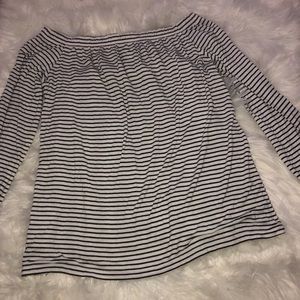 Off the shoulder striped top